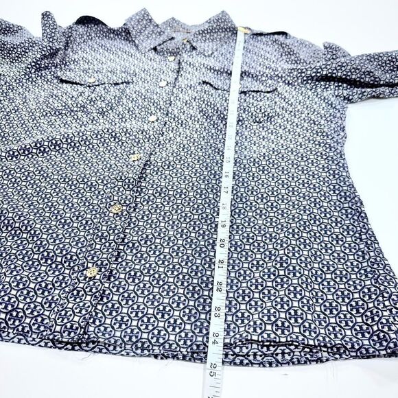 Tory Burch lightweight sheer pattern button down blouse M - Picture 13 of 13